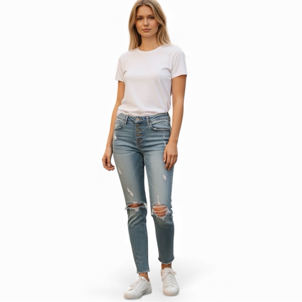 Abercrombie & Fitch Denim Super Skinny High Rise Button Fly Blue Jeans 31